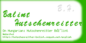 balint hutschenreitter business card